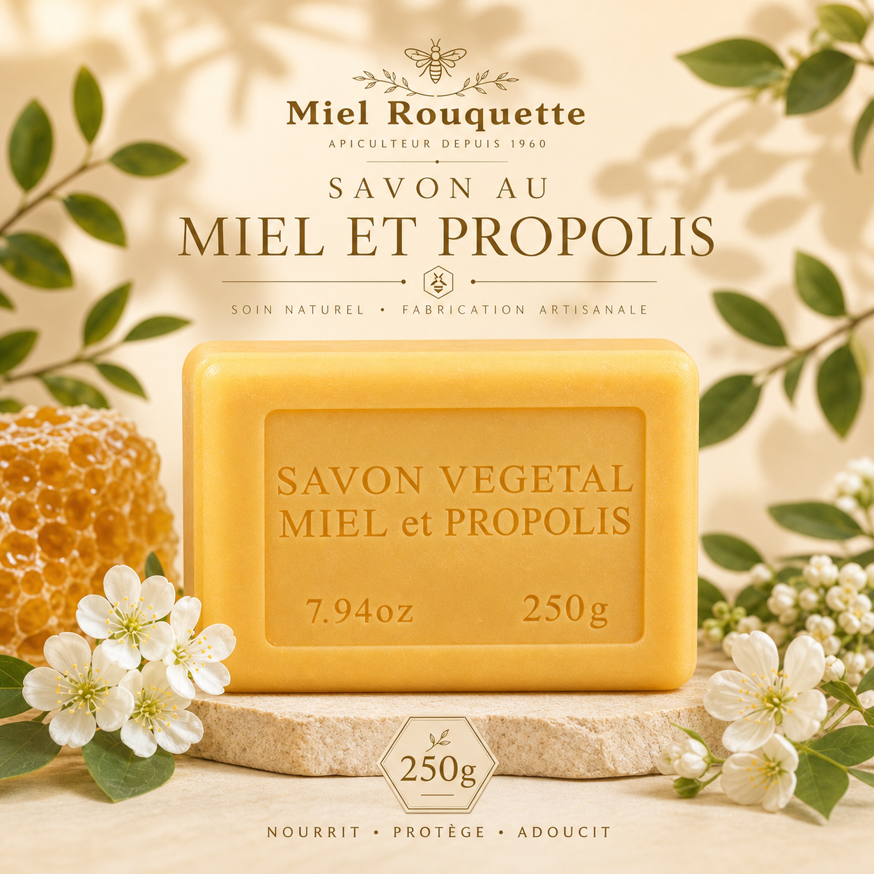 Savon Miel Propolis 250g